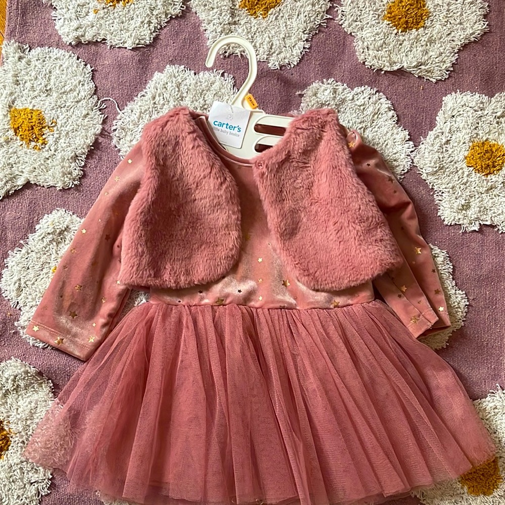 Tulle velour dress set